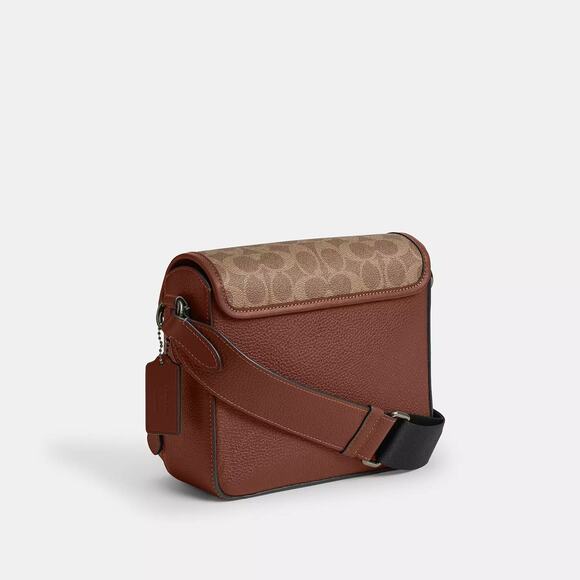 Coach X Peanuts Sullivan Flap Crossbody Bag Signature Canvas With Patches CBI41 - Picture 8 of 10
